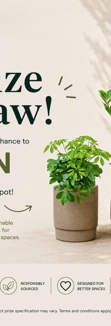 Promotional flyer for the Clerkenwell Design Week 2026 Exubia prize draw competition.